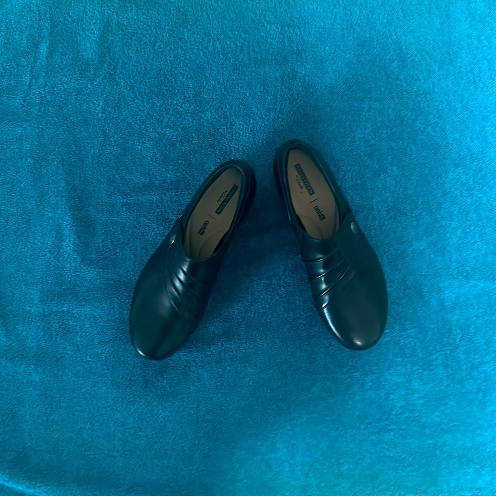 Black leather shoes